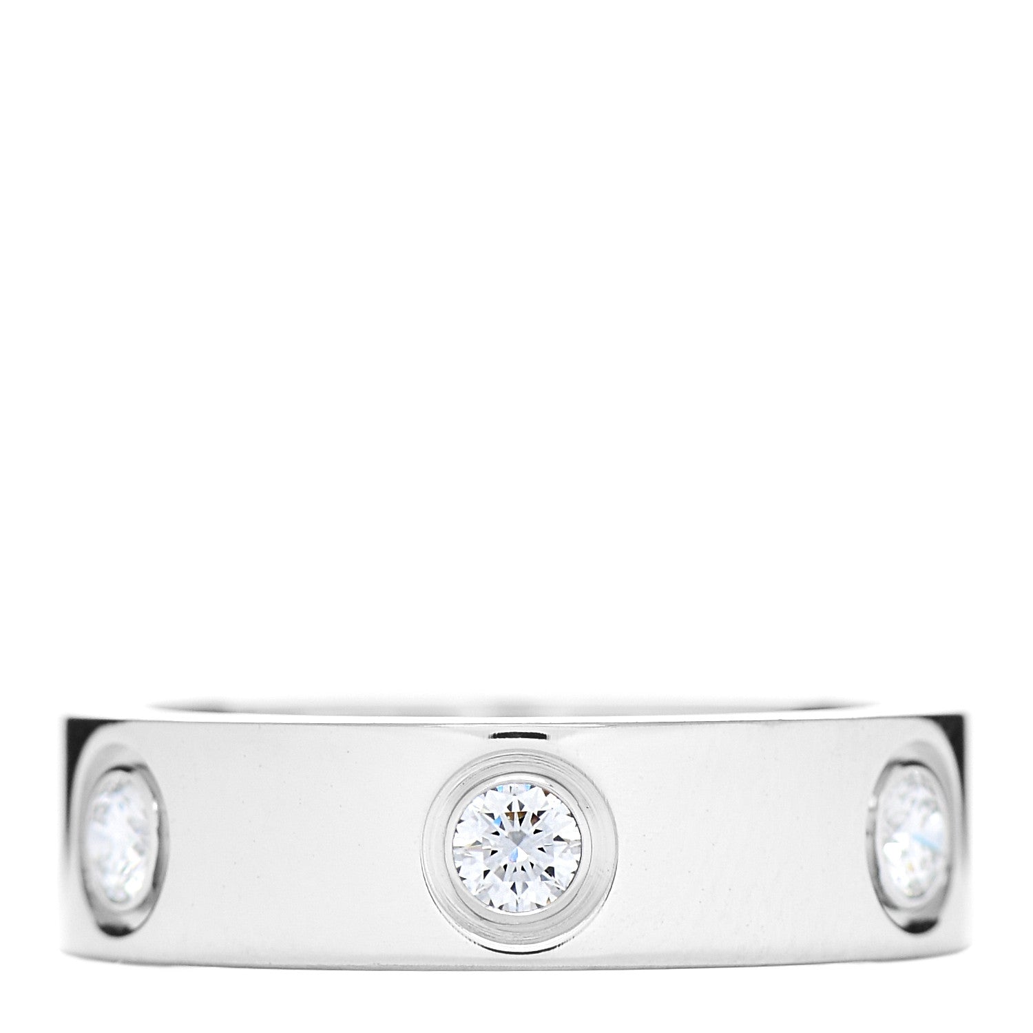 Cartier 18K White Gold 6 Diamond 5.5mm LOVE Ring 52 6 1 of 4