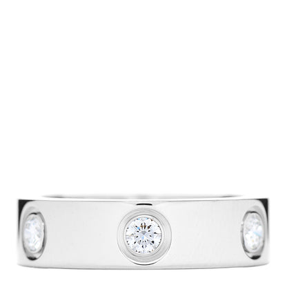 Cartier 18K White Gold 6 Diamond 5.5mm LOVE Ring 52 6 1 of 4