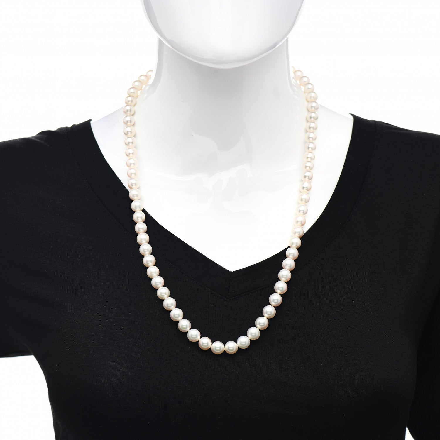 Mikimoto 18K White Gold Akoya Pearl 8.5-9mm Strand Necklace 26" 2 of 5