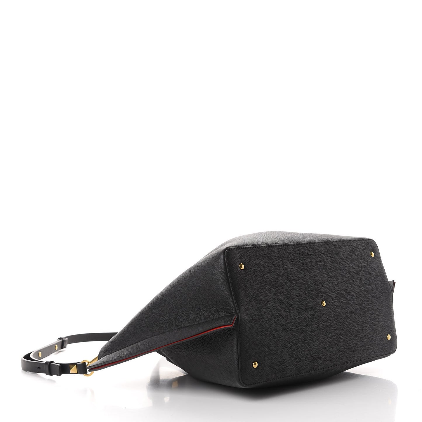 Grainy Calfskin Medium VLogo Escape Shopper Black