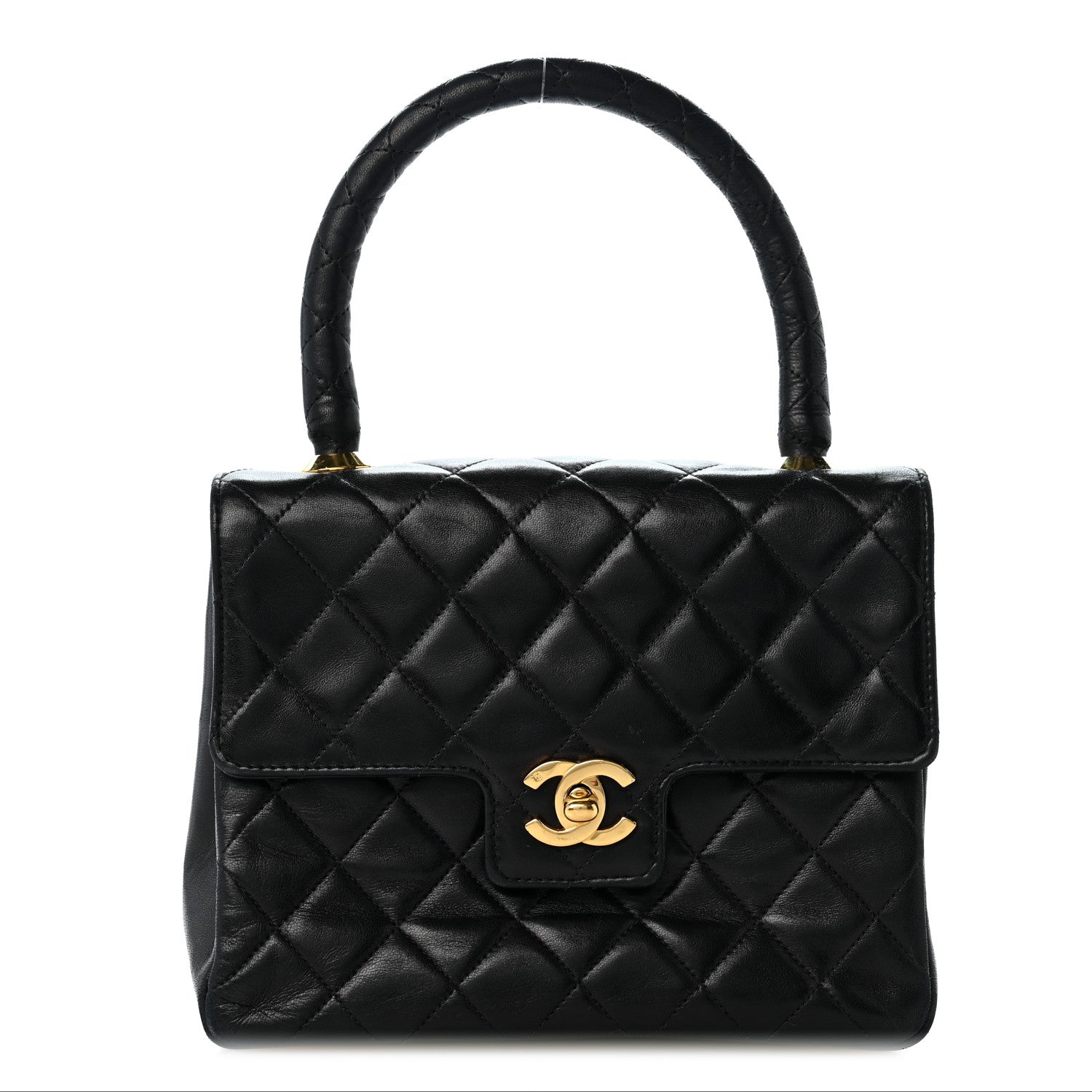 Chanel Lambskin Quilted Mini Kelly Flap Bag Black 1 of 14