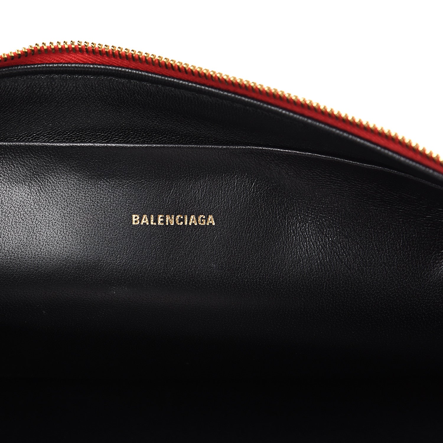 Balenciaga Calfskin Logo Large Zip Pouch Rouge Coquelicot 5 of 8