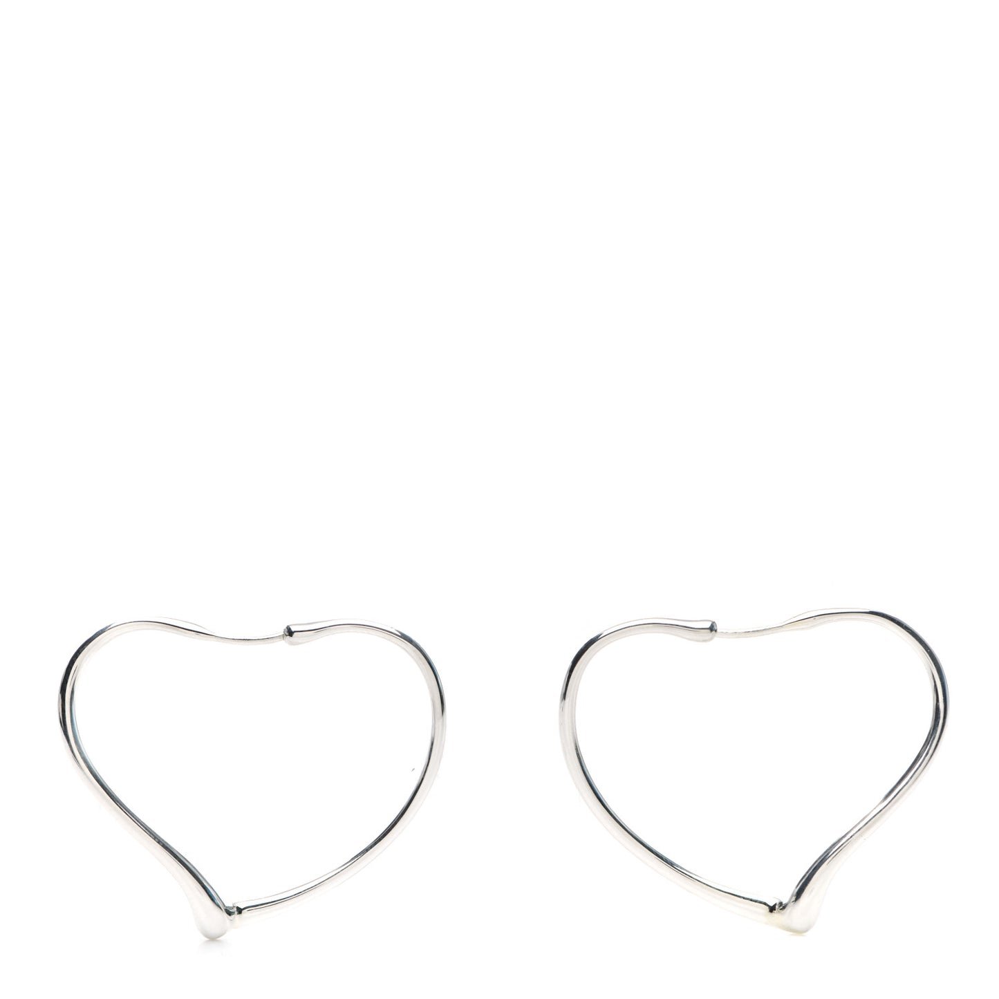 Sterling Silver Small Elsa Peretti Open Heart Hoop Earrings