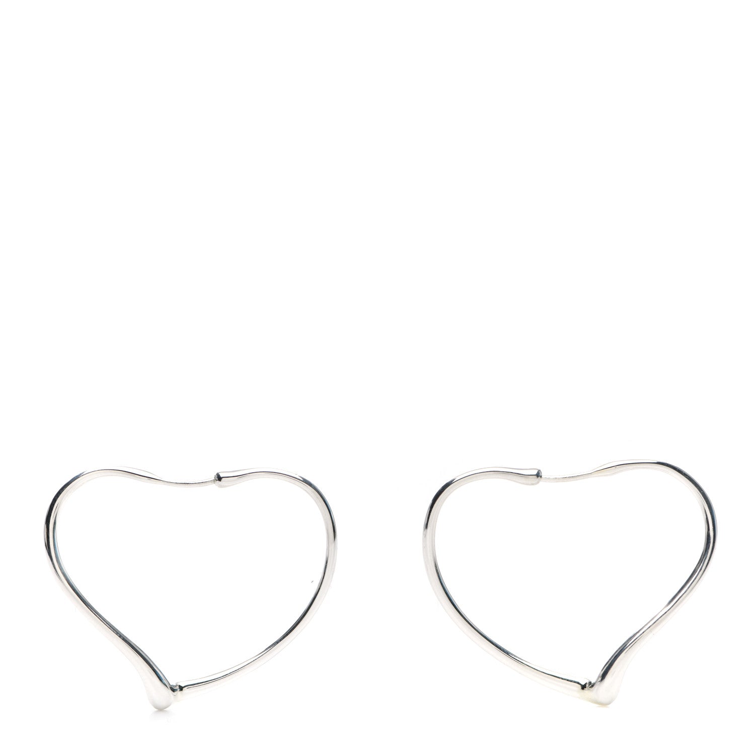 Tiffany Sterling Silver Small Elsa Peretti Open Heart Hoop Earrings 1 of 4