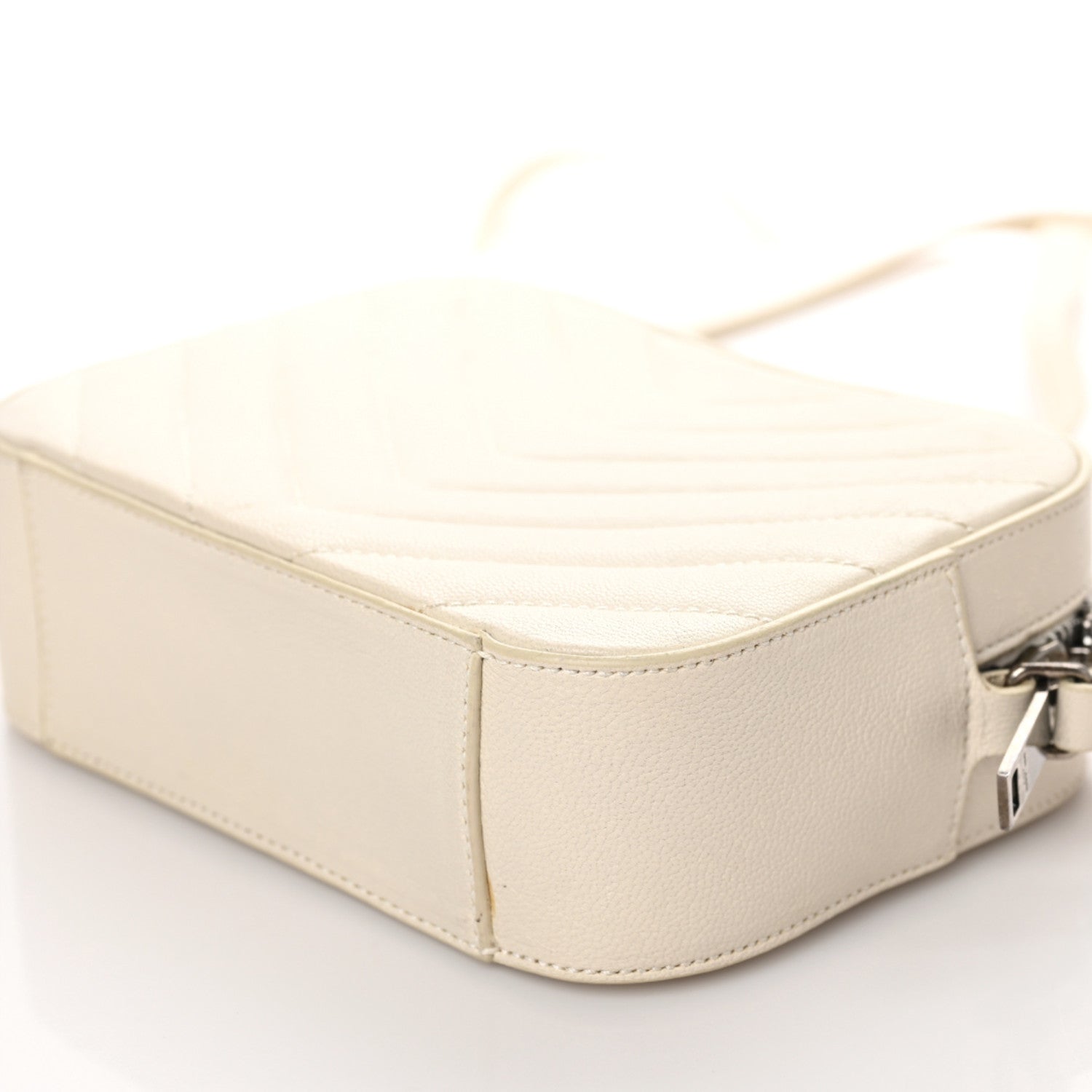 Saint Laurent Sheepskin Chevron Small Camera Bag White 6 of 9