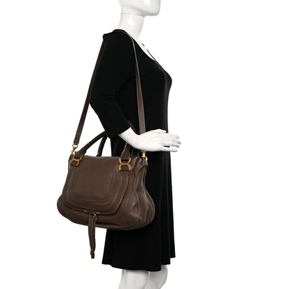 Chloe Calfskin Medium Marcie Satchel Brown Seed 2 of 10