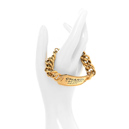 Chanel Metal 31 Rue Cambon Paris ID Chain Bracelet Gold 2 of 4