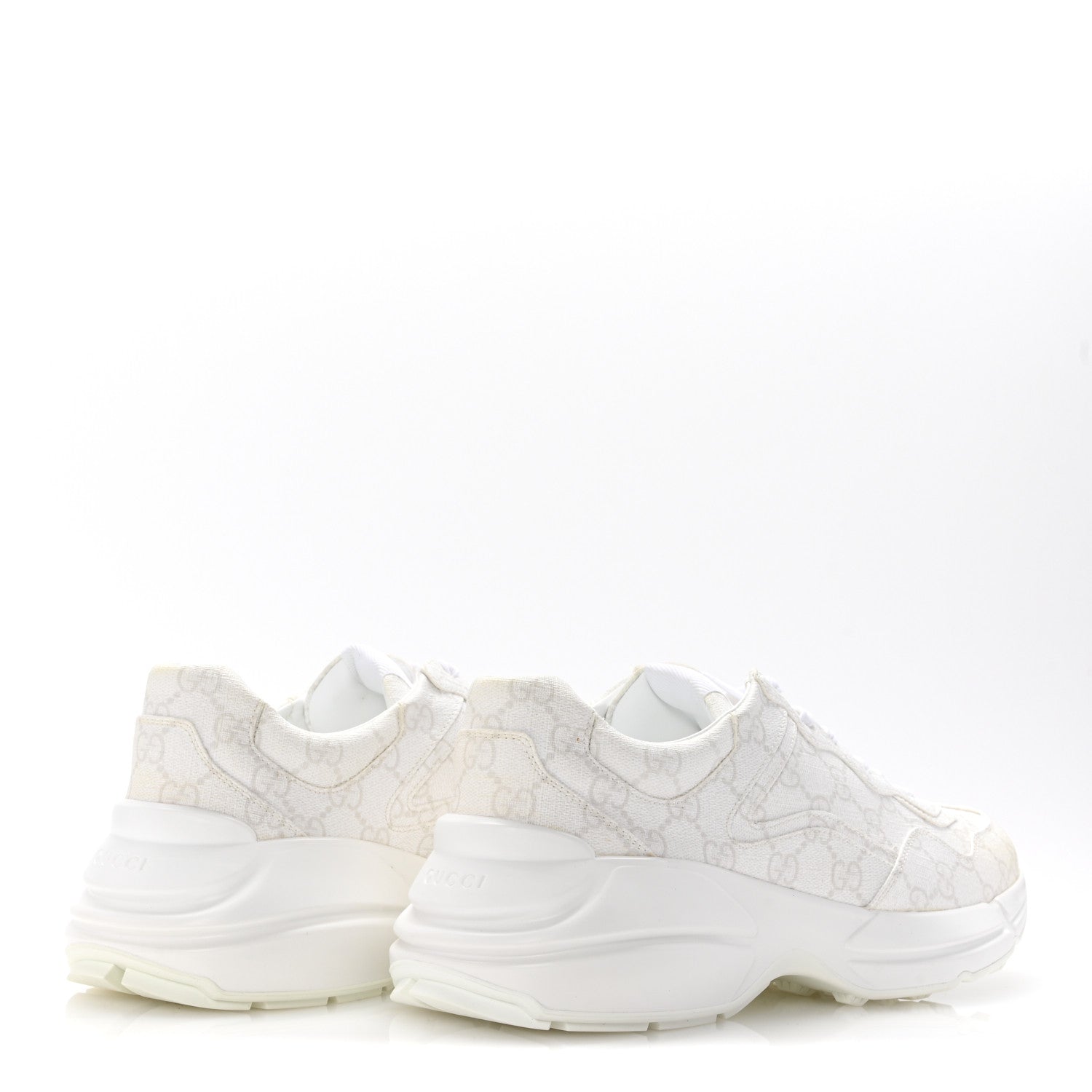 Gucci GG Supreme Monogram Mens Rhyton Sneakers 9 White 5 of 11
