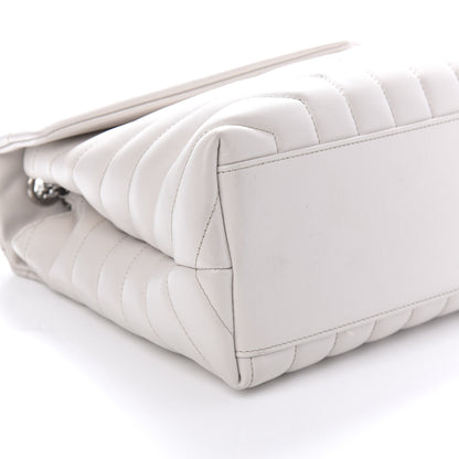 Saint Laurent Calfskin Y Quilted Monogram Medium Loulou Chain Satchel White 7 of 12