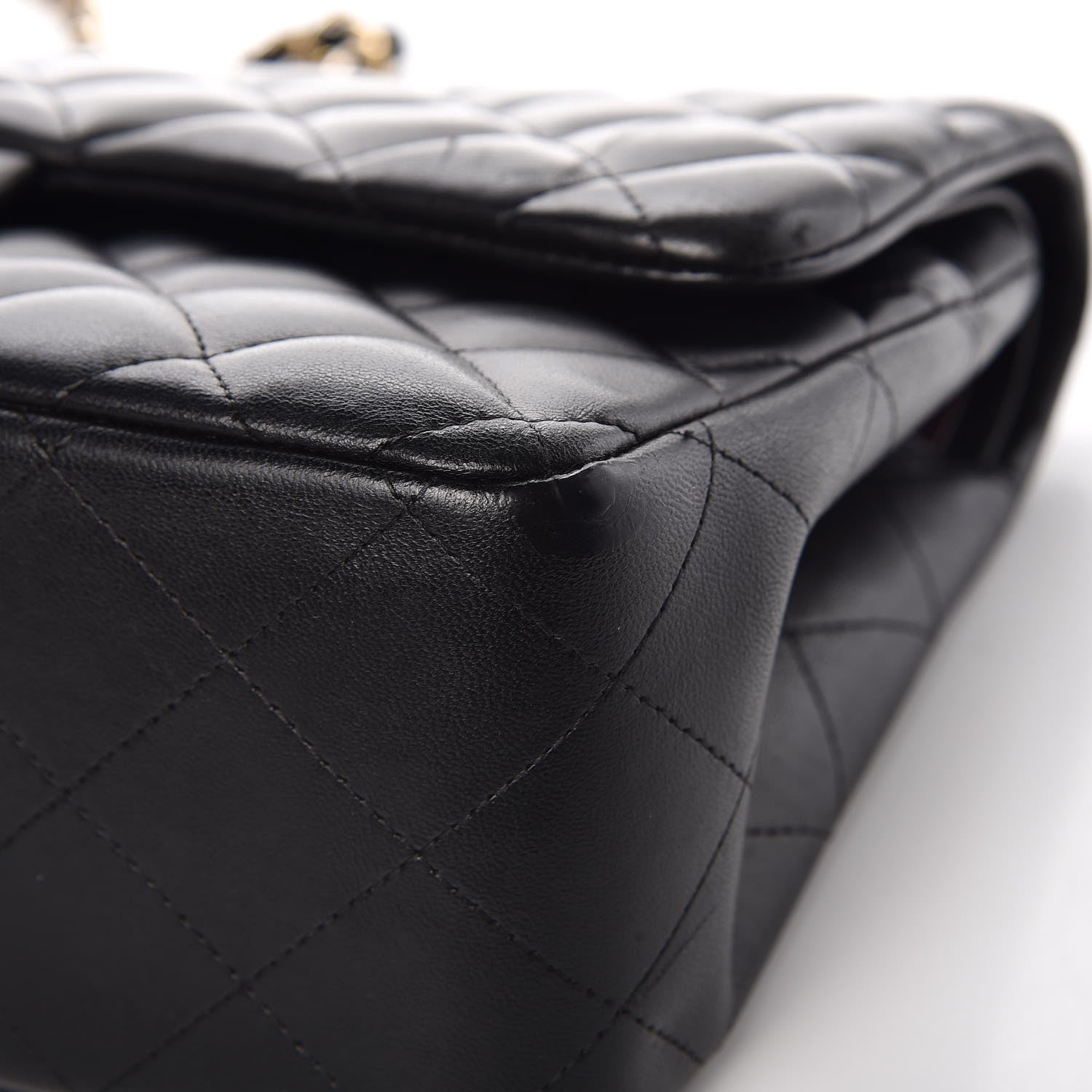 Chanel Lambskin Quilted Jumbo Double Flap Black 9 of 12