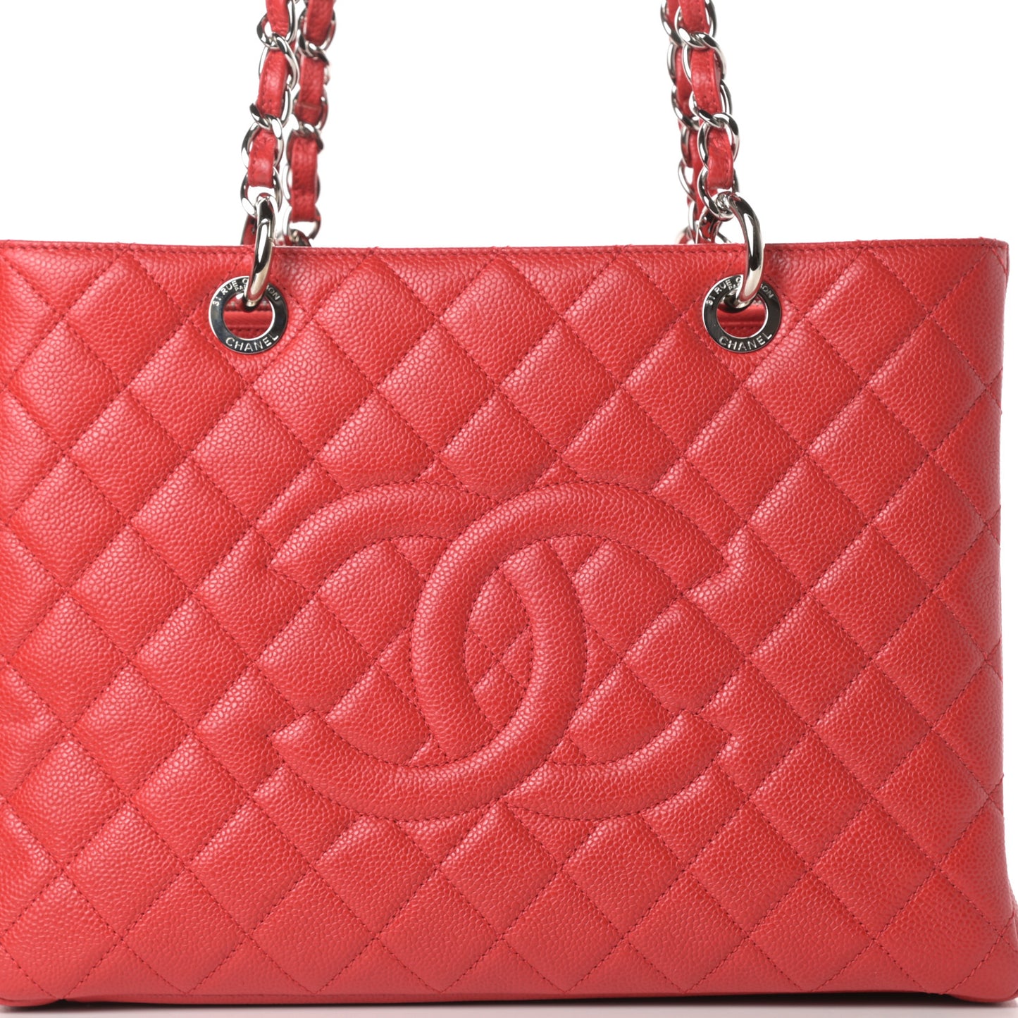 Caviar Quilted Grand Shopping Tote GST Red