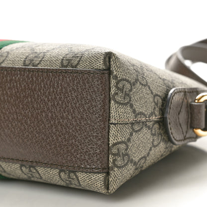 Gucci GG Supreme Monogram Textured Dollar Calfskin Web Small Ophidia Dome Shoulder Bag Beige Ebony New Acero 10 of 10