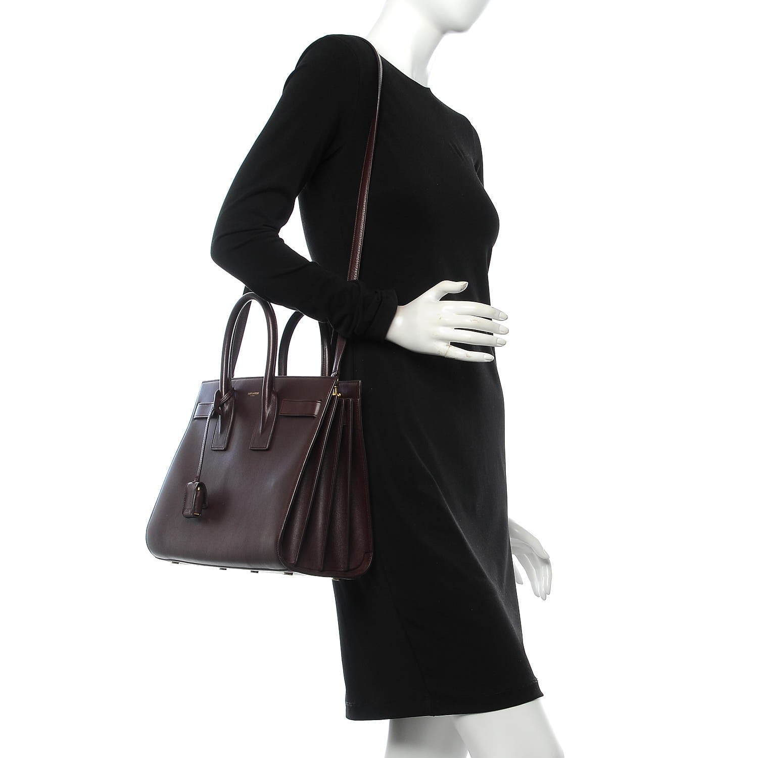 Saint Laurent Calfskin Small Sac De Jour Amarena 2 of 9