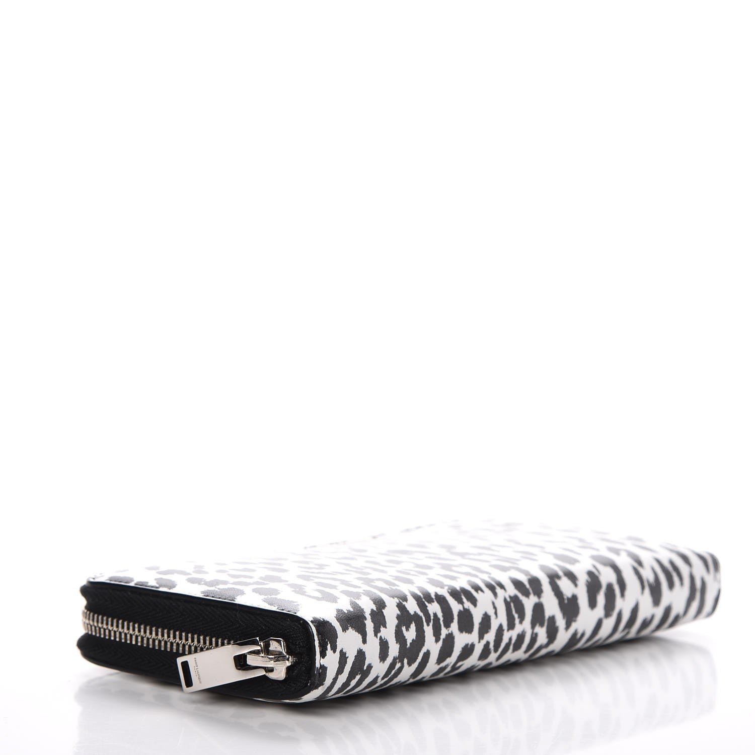 Saint Laurent Calfskin Printed Leopard Classic Letters Zip Around Wallet White 4 of 8