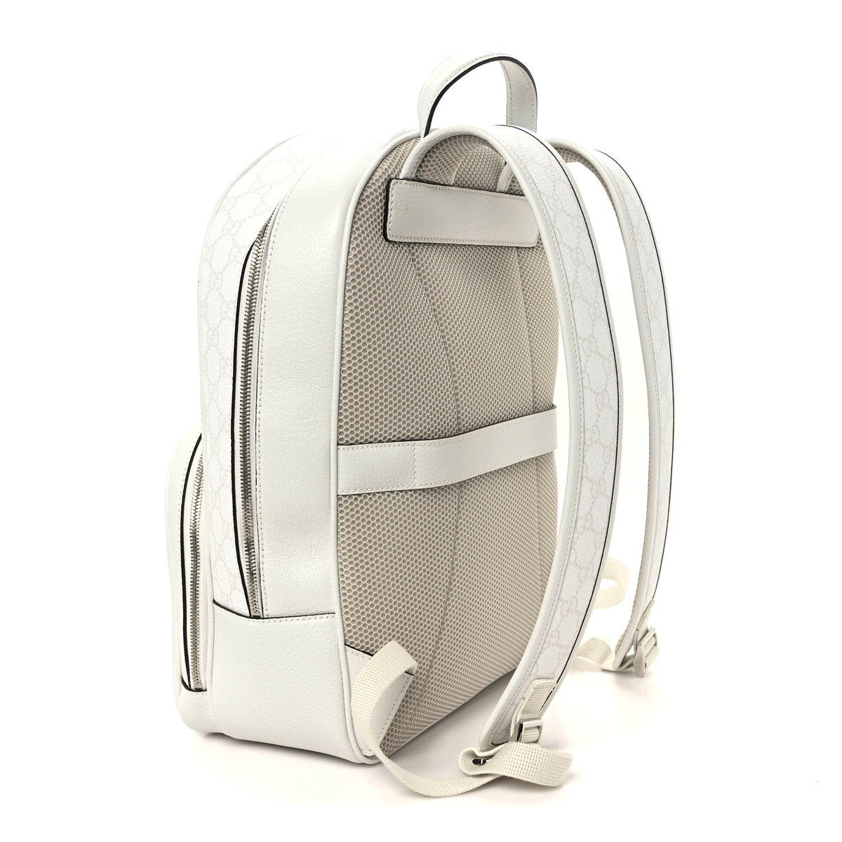 Gucci Caflskin GG Supreme Monogram Medium Backpack White 2 of 10
