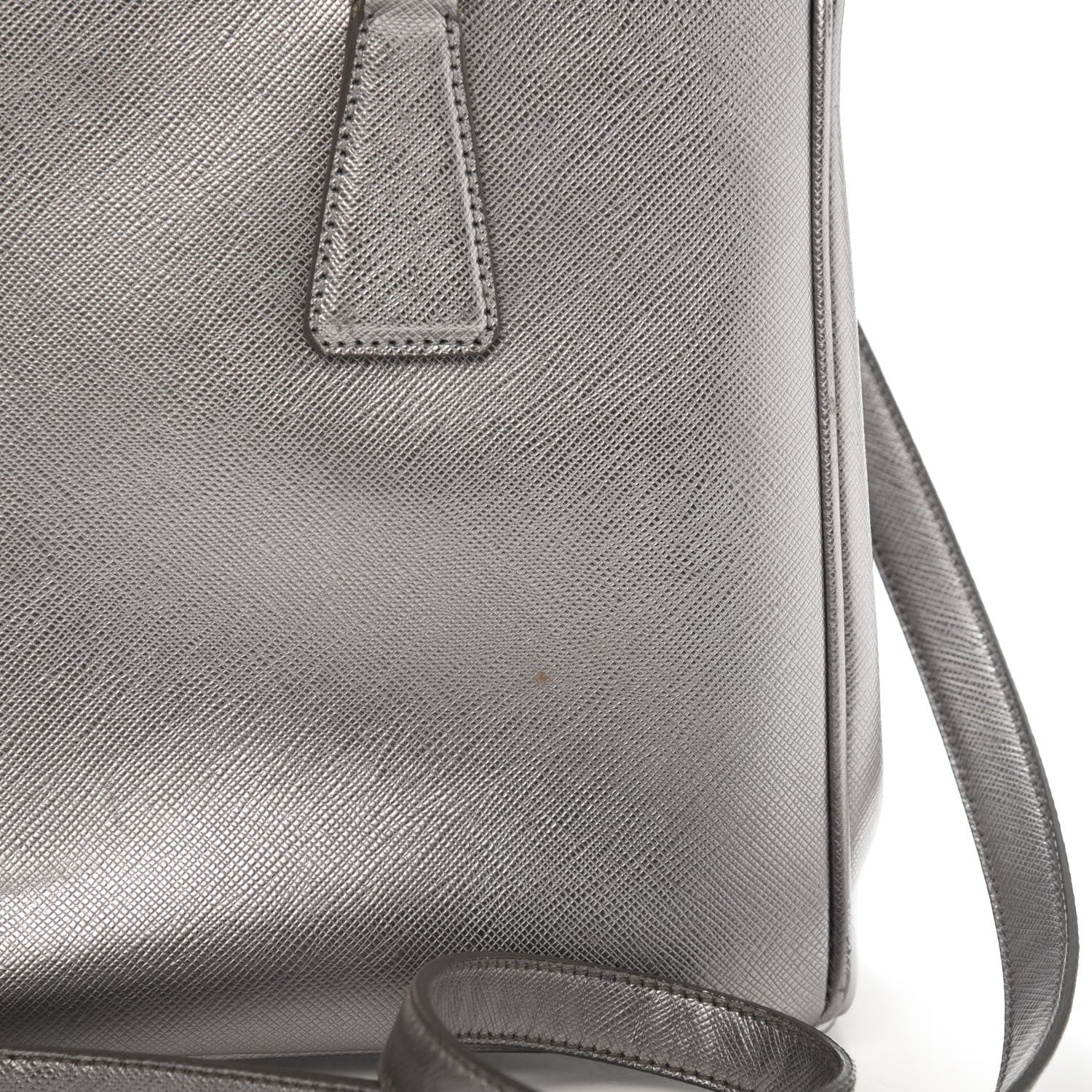 Prada Metallic Saffiano Small Galleria Double Zip Tote Cromo 13 of 14