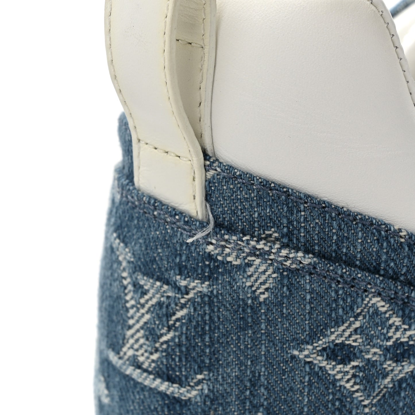 Calfskin Monogram Denim Run Away Sneakers 37.5 White