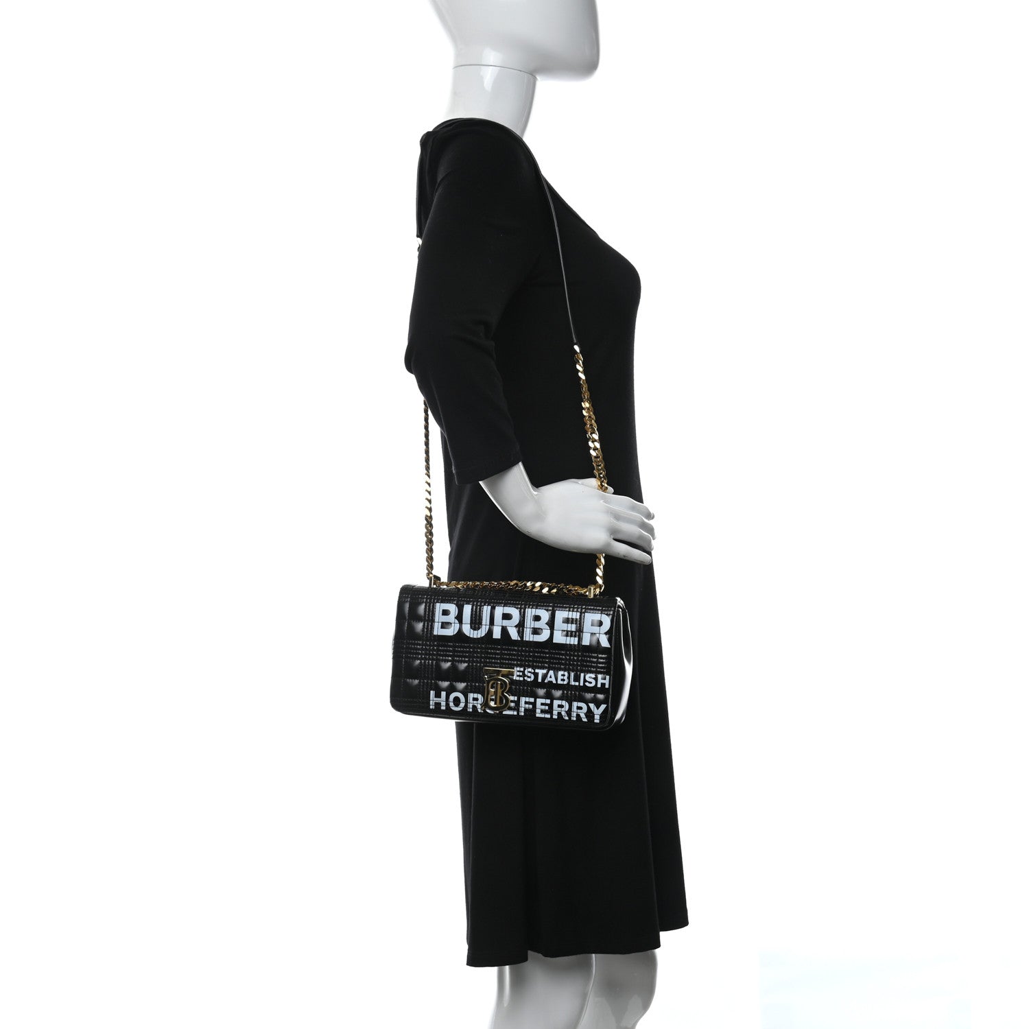 Burberry Patent Quilted Horseferry Print Small Lola Bag Black 3 of 5