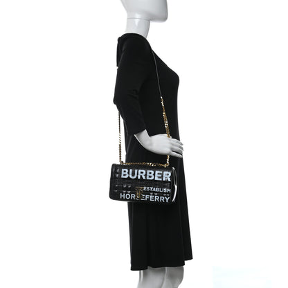 Burberry Patent Quilted Horseferry Print Small Lola Bag Black 3 of 5
