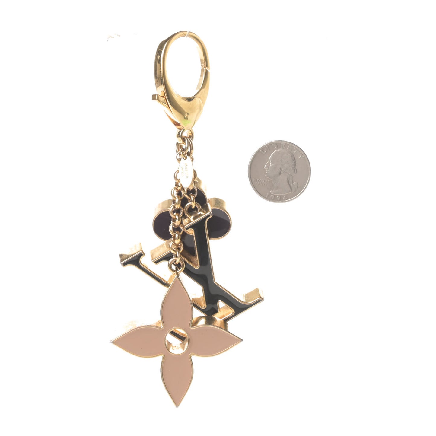 Fleur De Monogram Bag Charm Dore
