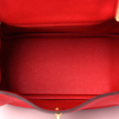 Hermes Taurillon Clemence Mini Lindy 20 Rouge de Coeur 5 of 9