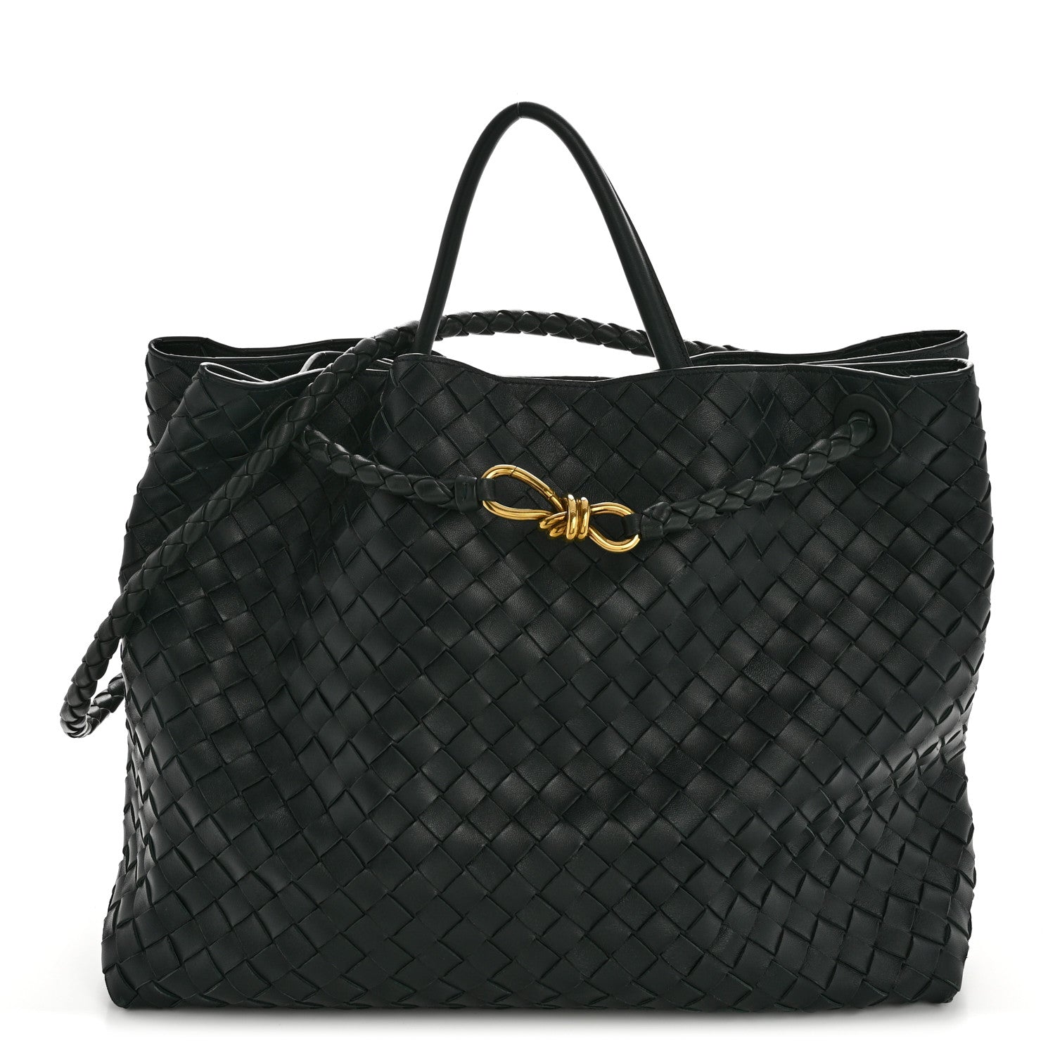 Bottega Veneta Nappa Intrecciato Large Andiamo Shoulder Bag Inkwell 1 of 11
