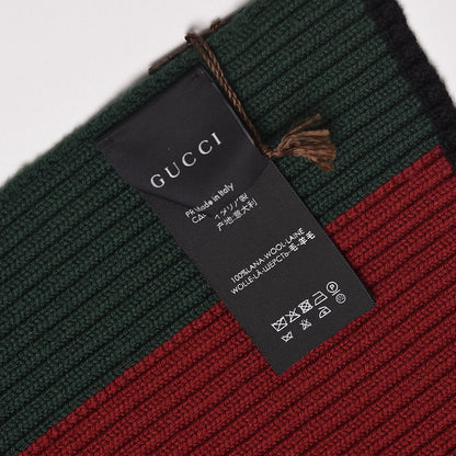 Gucci Wool Ribbed Knit Stripe Scarf 4 of 5
