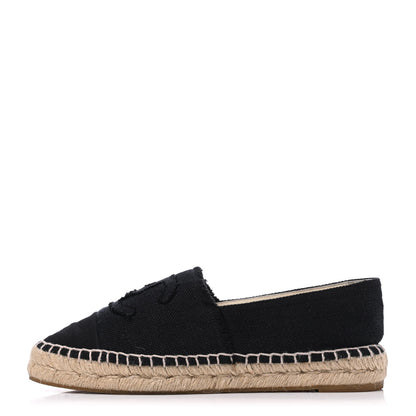 Chanel Linen CC Espadrilles 38 Black 1 of 9