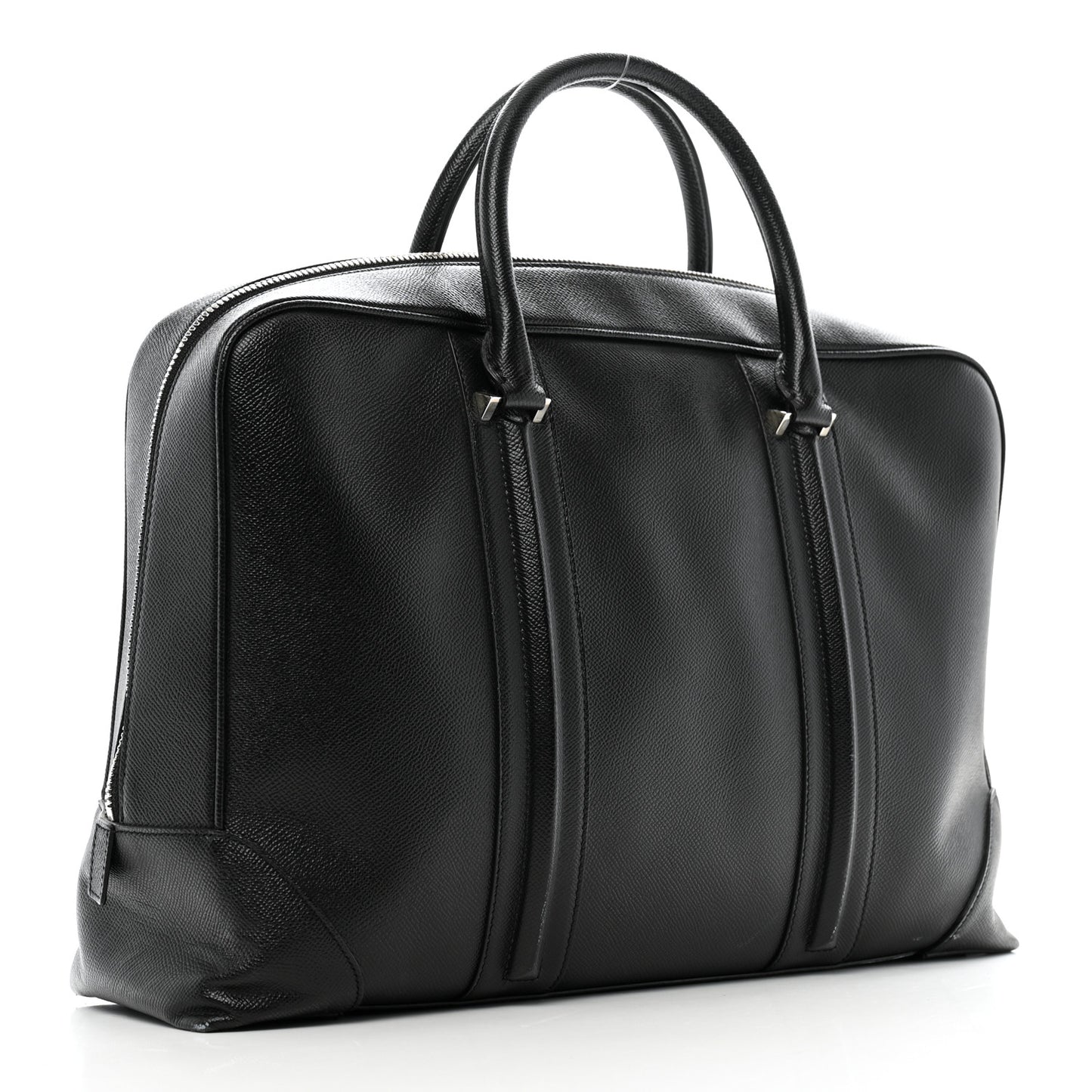 Grained Calfskin Briefcase Black