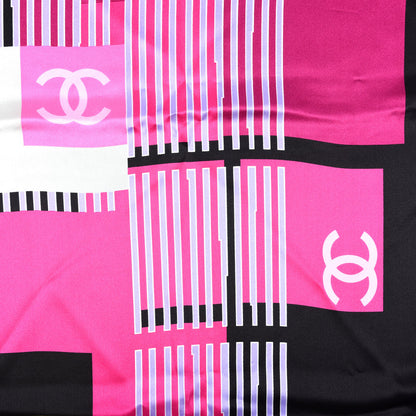 Chanel Silk CC Square Scarf Pink Multicolor 2 of 3