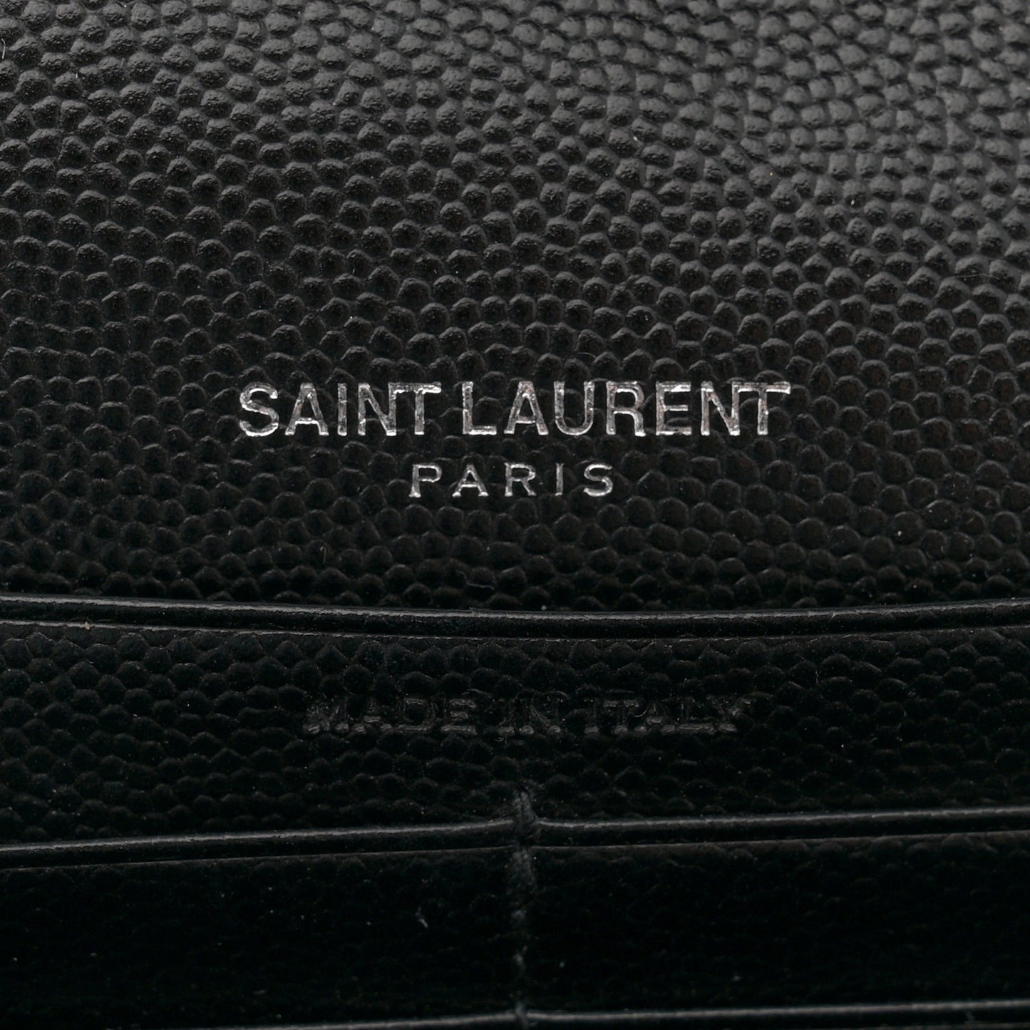 Grain De Poudre Matelasse Chevron Monogram Monochrome Chain Wallet Black