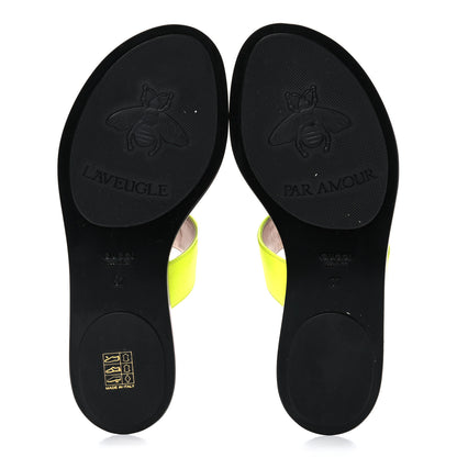 Gucci Calfskin GG Marmont Thong Sandals 37 Yellow Fluo 5 of 10