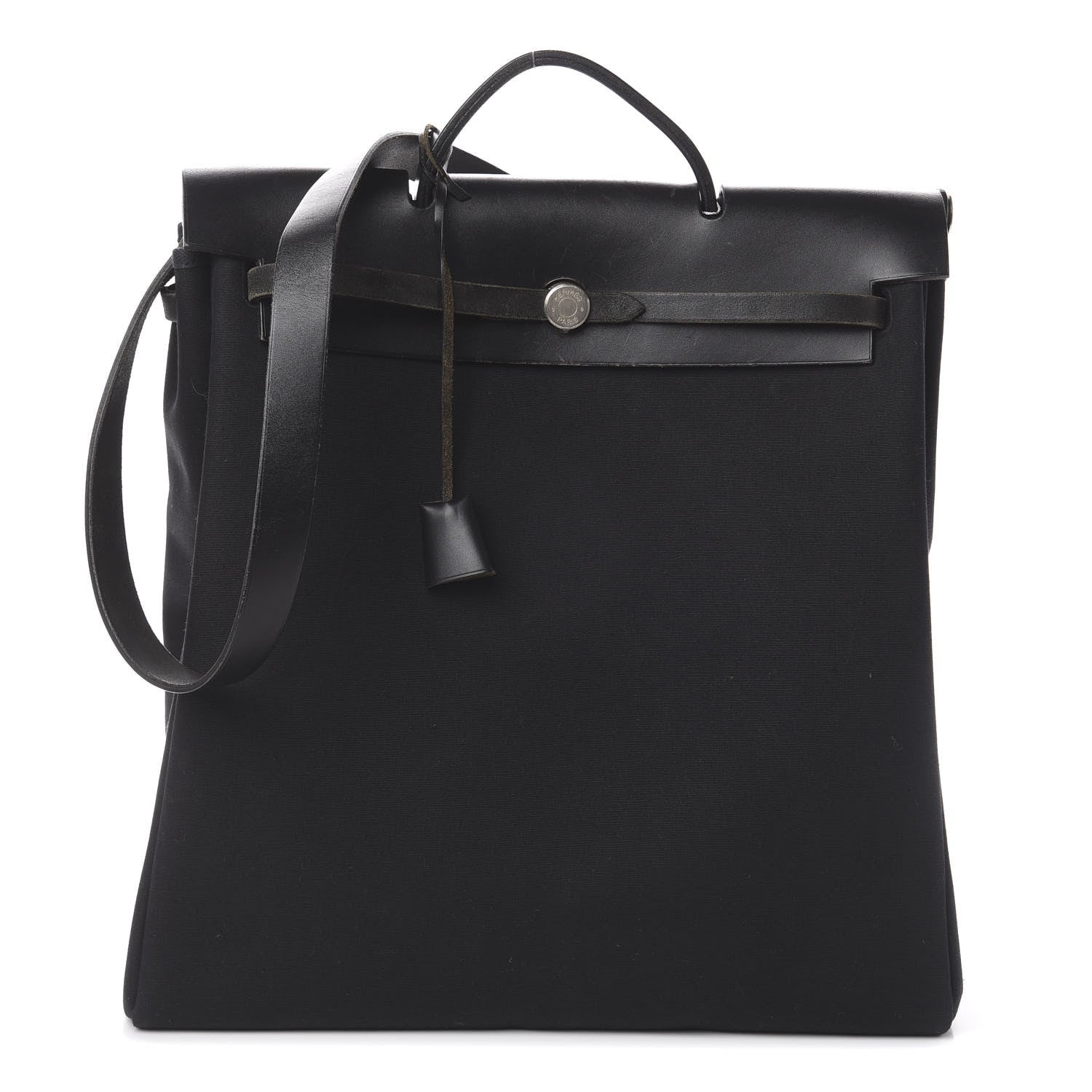 Hermes Toile Vache Calfskin Herbag 39 MM Black 1 of 9