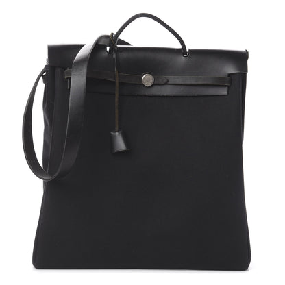 Hermes Toile Vache Calfskin Herbag 39 MM Black 1 of 9