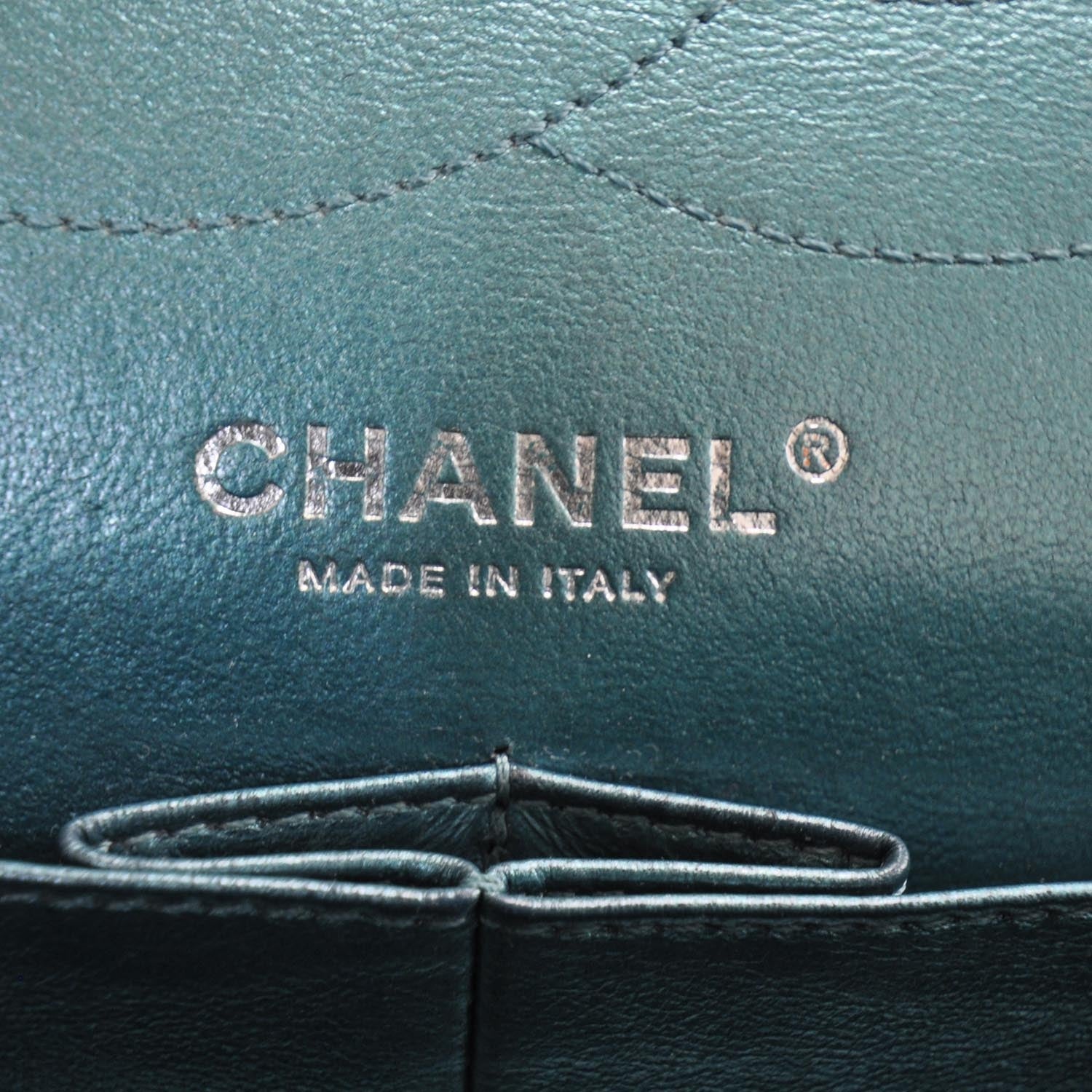 Chanel Leather 2.55 Reissue 227 Flap Metallic Turquoise 10 of 12