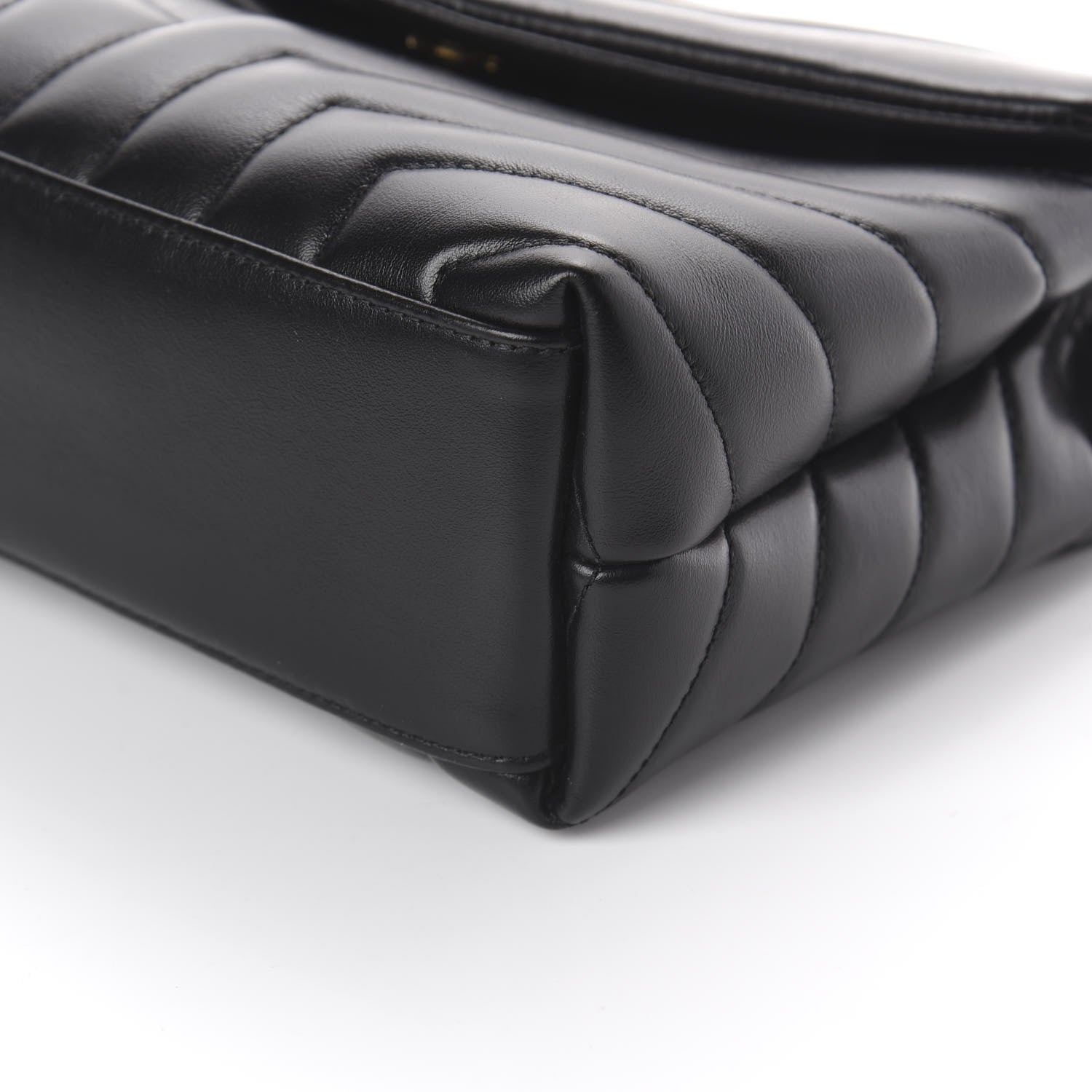 Saint Laurent Calfskin Y Quilted Monogram Small Loulou Chain Satchel Black 8 of 8