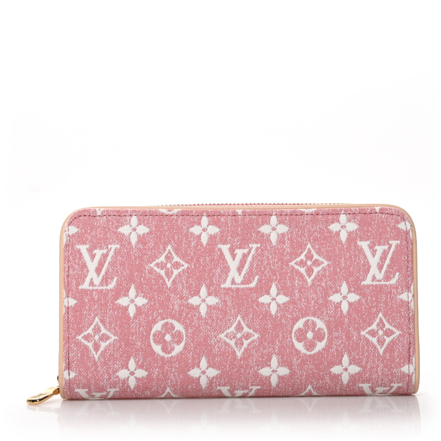 Denim Monogram Jacquard Zippy Wallet Pink