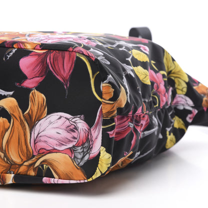 Prada Tessuto Nylon Saffiano Floral Print Tote Black 10 of 10