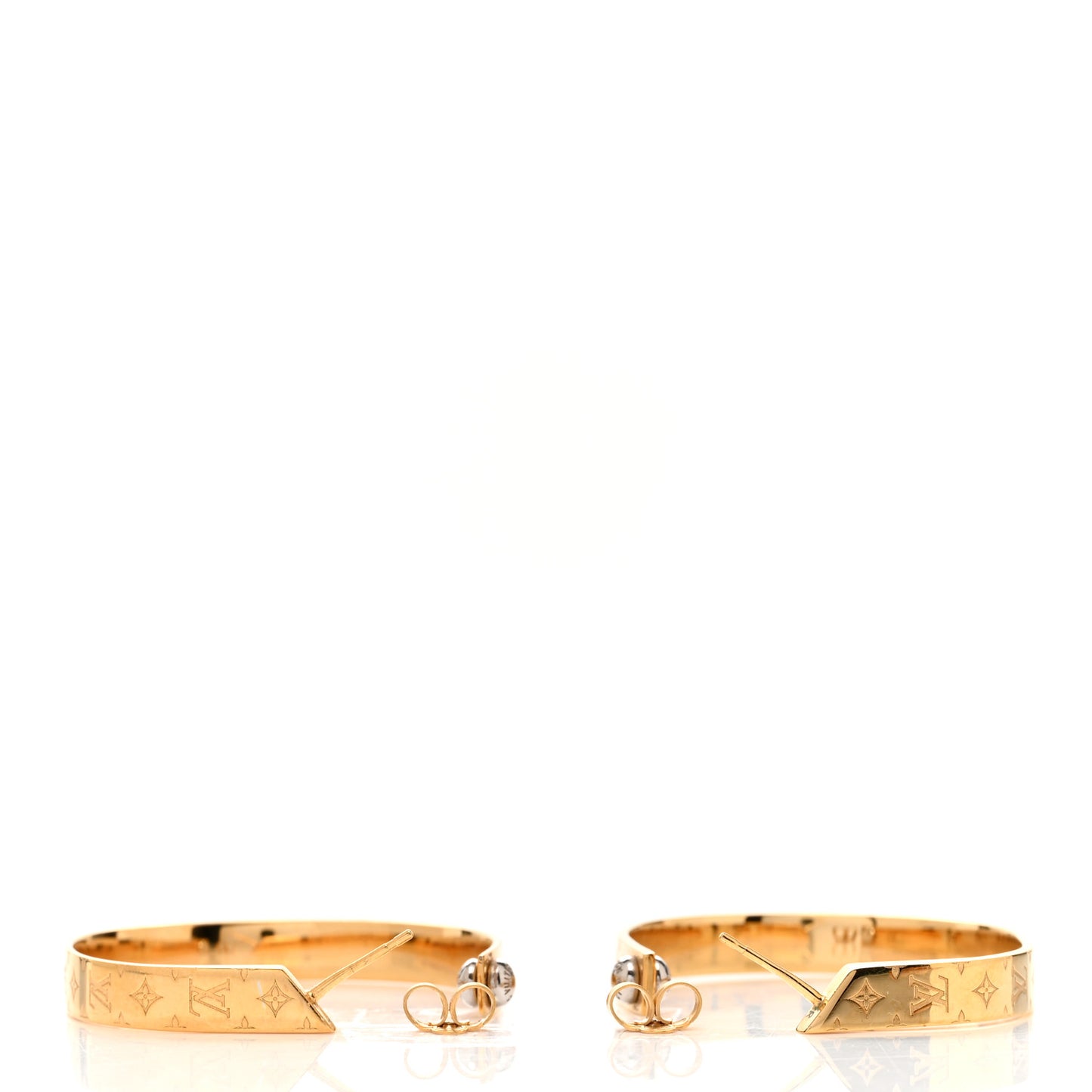 Metal Nanogram Hoop Earrings Gold