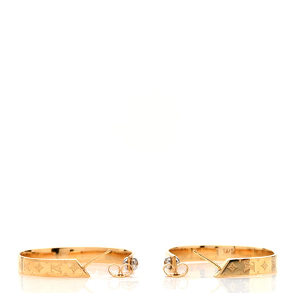 Louis Vuitton Metal Nanogram Hoop Earrings Gold 3 of 6