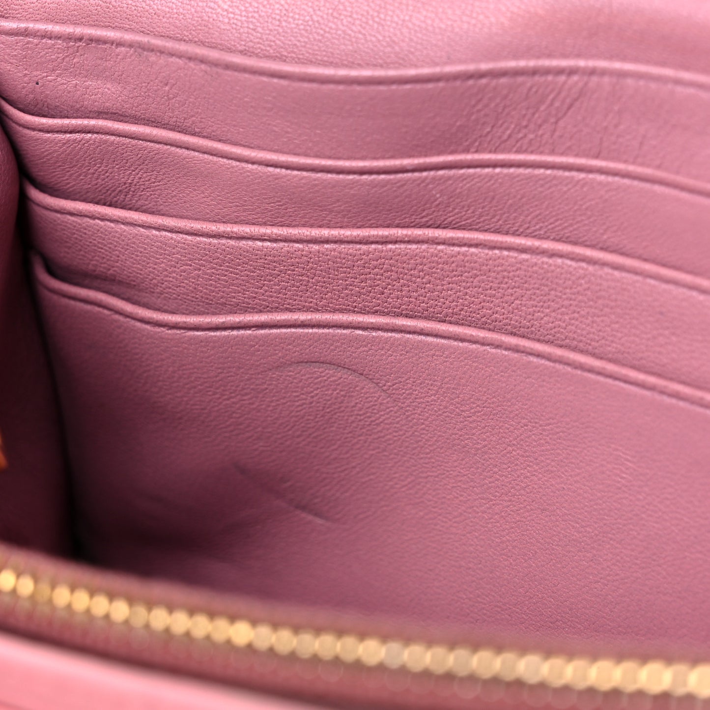 Nappa Matelasse Bicolor Wallet On Chain Loto Orchide
