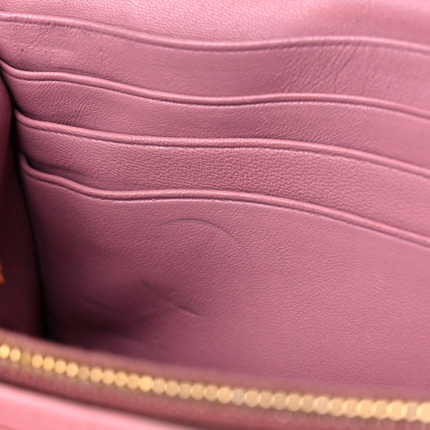 Miu Miu Nappa Matelasse Bicolor Wallet On Chain Loto Orchide 11 of 20