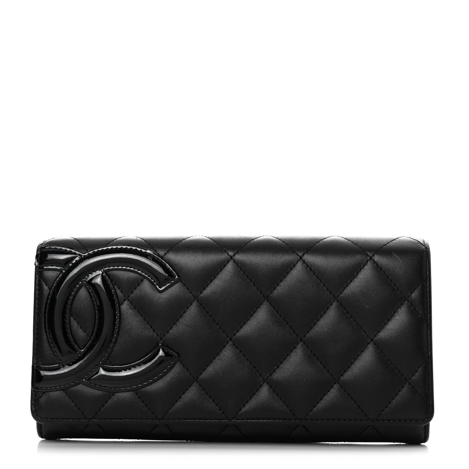 Chanel Calfskin Quilted Cambon Gusset Flap Wallet Black 1 of 11