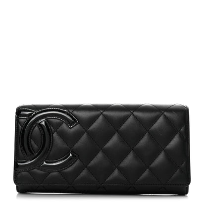 Chanel Calfskin Quilted Cambon Gusset Flap Wallet Black 1 of 11