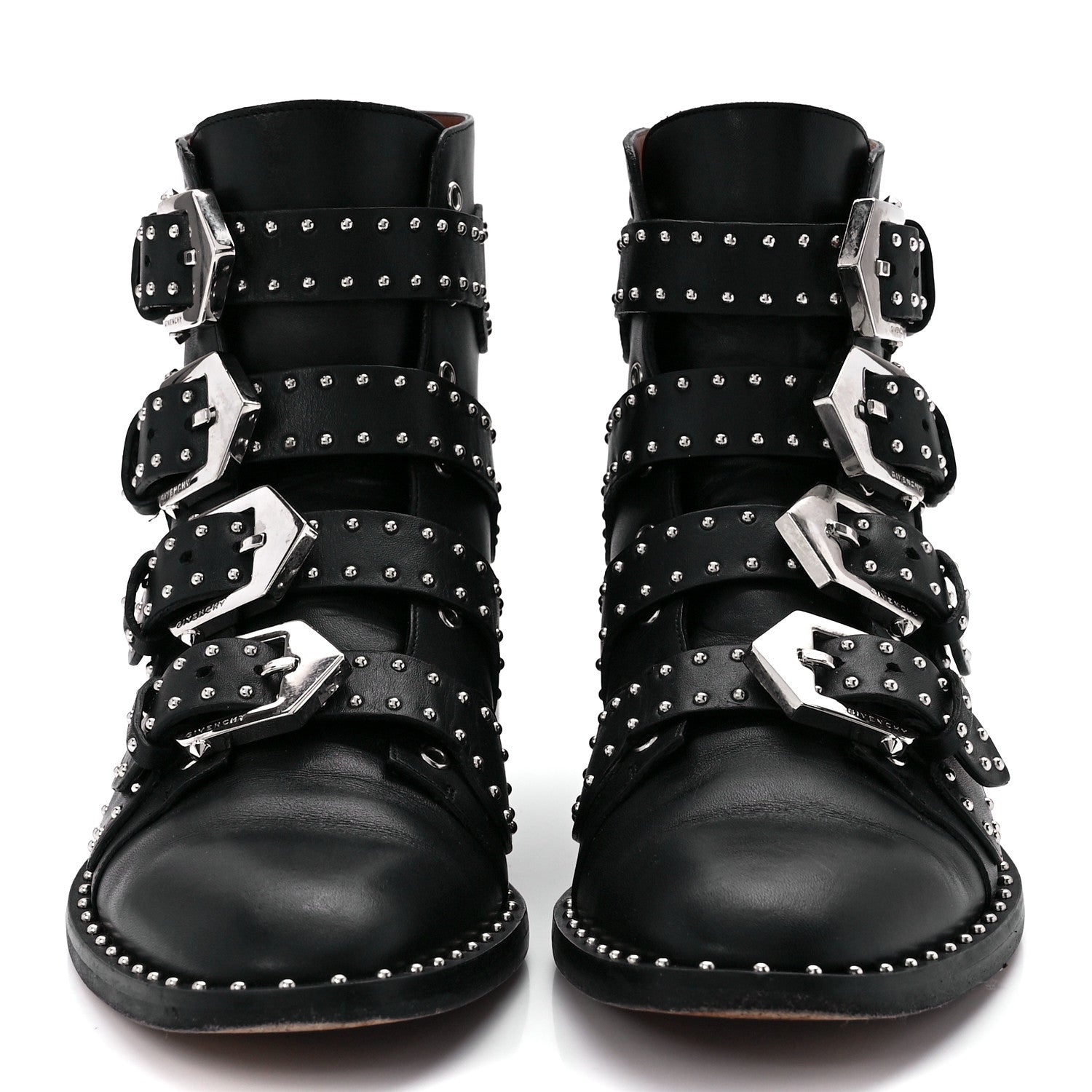 Givenchy Calfskin Studded Prue Buckle Bootie 36.5 Black 2 of 8