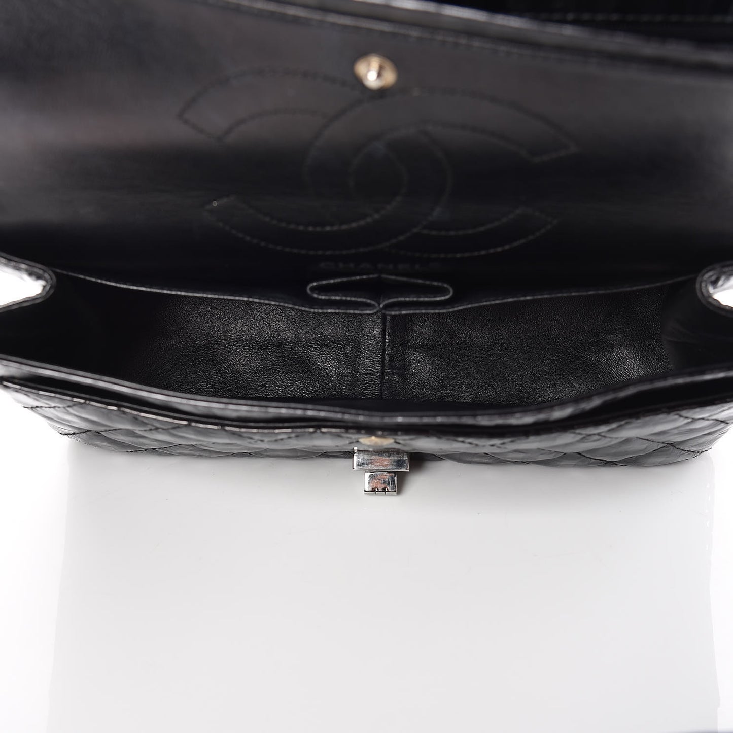 Metallic Calfskin Striped 2.55 Reissue 226 Flap Black