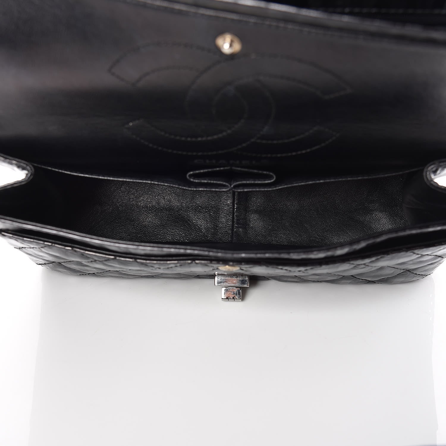 Chanel Metallic Calfskin Striped 2.55 Reissue 226 Flap Black 7 of 11
