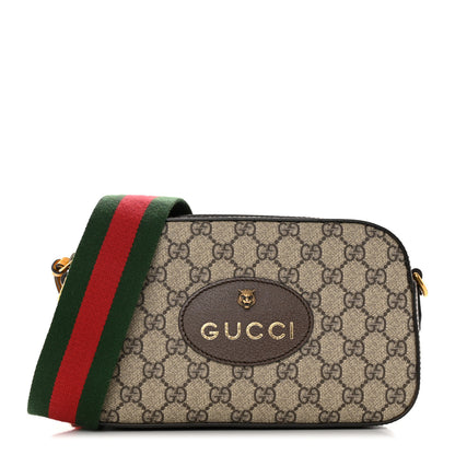 Gucci GG Supreme Monogram Web Neo Vintage Shoulder Bag Beige New Acero Crop 1 of 13