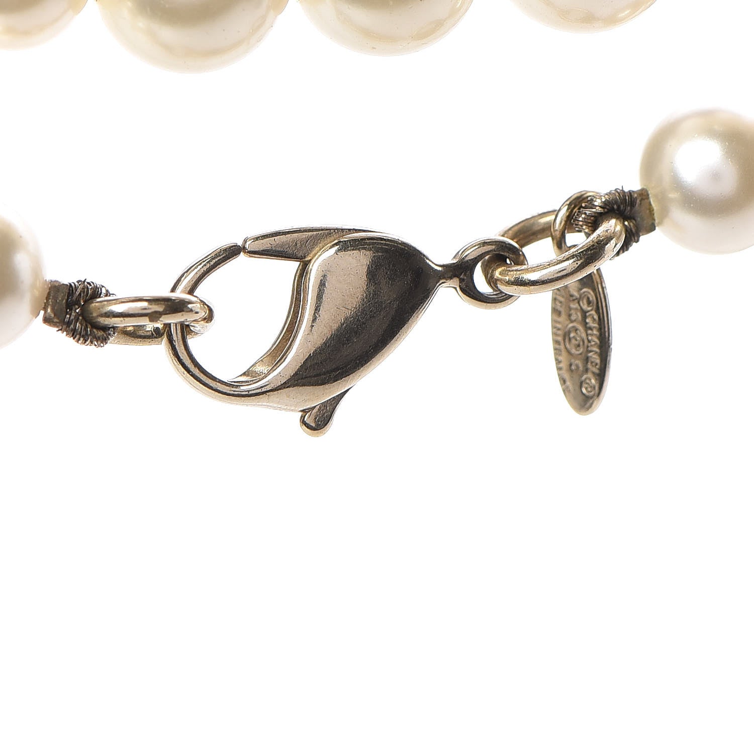 Chanel Pearl Baguette Crystal Long CC Necklace Gold 5 of 5