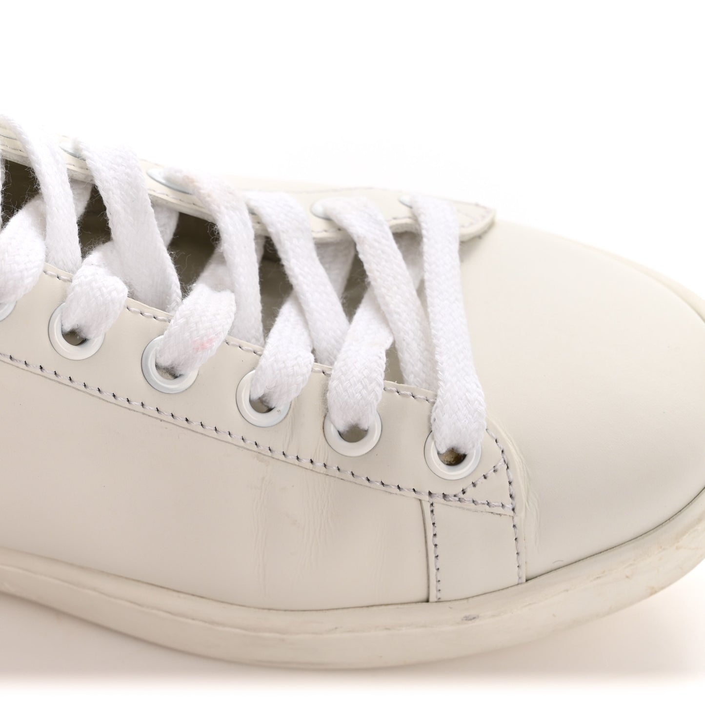 Calfskin Interlocking G Perforated Womens Ace Sneakers 36.5 White Grey Sky
